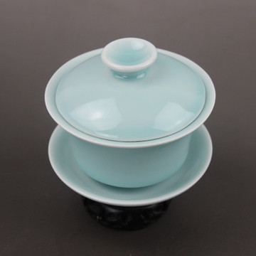 龙泉青瓷泡茶盖碗陶瓷盖碗茶杯功夫茶套装配件个人茶碗大号三才碗