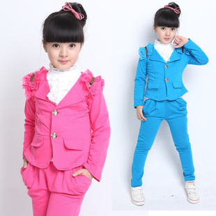 2015春装新款女童小西装小女孩童装女款外套 韩版儿童西服套装
