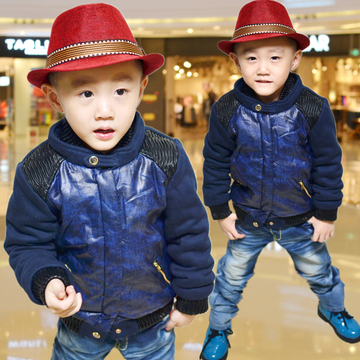 双胞胎实拍2-6岁男童韩版潮酷时尚休闲拼皮百搭针织夹克外套清仓