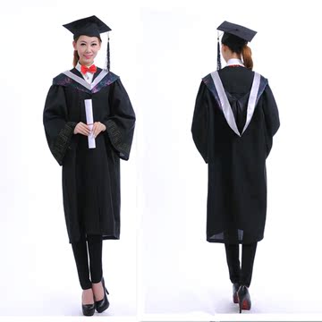 两件包邮理科学士服批发 学位服 毕业制服男女学士服垂布披肩帽子