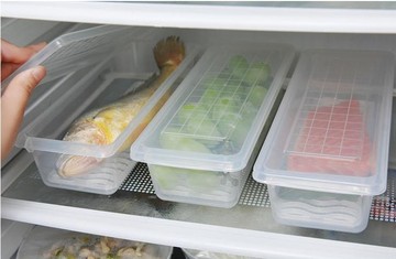日本进口sanada冰箱沥水保鲜盒 鱼肉蔬菜收纳盒 冷藏盒 食物收纳
