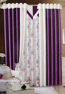 简单明快  竹纤维纯色拼接款客厅卧室都适合的高档大气定制窗帘