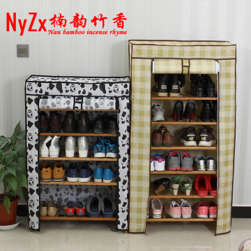 nyzx楠韵竹香 楠竹鞋架简易多层鞋柜创意防尘置物架实用多层竹子