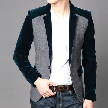 2015春秋新款英伦男士西装青年小西服韩版修身潮纯色外套男装上衣