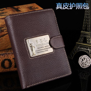 旅行出差真皮护照钱包 新款大容量多功能卡套皮夹 男士证件袋钱夹