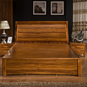 包邮实木大床双人床1.5米1.8米高箱储物宜家简约现代中式橡木床