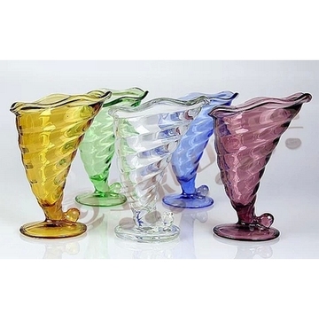 创意海螺玻璃杯甜品碗玻璃冰淇淋杯奶昔杯水果沙拉碗杯子310ml