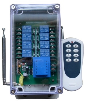 380v8路学习型遥控开关 1000米遥控器 带透明盒 YKX324