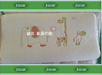 正品泰国VENTRY100%乳胶橡胶记忆儿童枕头卡通纯棉枕套
