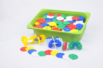 台湾游思乐幼儿园桌面雪花片积木拼插大圆花片儿童创意拼装玩具