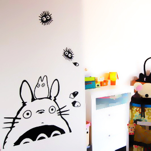 龙猫墙贴 玻璃贴动漫画贴纸 卡通装饰贴防水宿舍墙面装饰 电视墙
