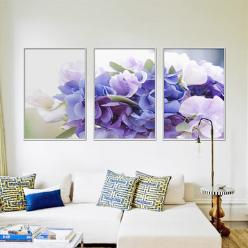 现代简约三联装饰画花卉客厅挂画壁画沙发背景墙画-清新花卉