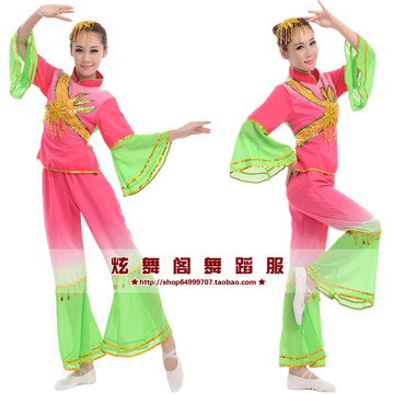 新款2013中老年民族秧歌舞蹈服装现代舞广场舞表演服装女装 汉服