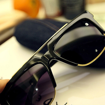 2014潮流时尚半框金属拼接墨镜超酷太阳镜潮男士复古优雅眼镜墨镜