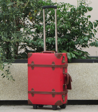 韩国复古拉杆箱万向轮行李箱红皮婚箱手提箱子潮女箱包20寸24寸28