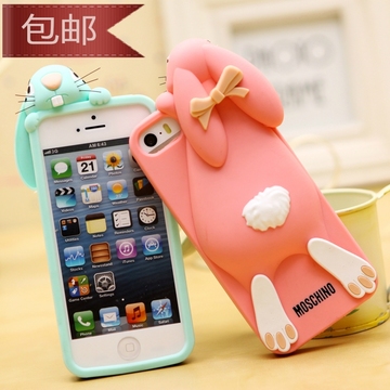 韩国龅牙兔 iphone6s手机壳硅胶套 6plus外壳 苹果4/5s卡通保护壳