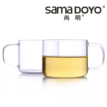 尚明CP02透明玻璃带耳小茶杯品茗杯咖啡杯耐热大中号花茶功夫茶杯