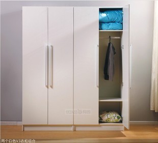 衣柜简易宜家板式衣柜衣柜挂衣杆简约衣柜双门两门大衣柜对开门
