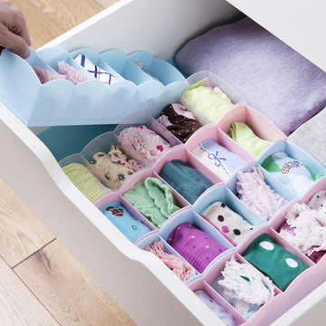 5个包邮 日式5格抽屉收纳盒 袜子内衣置物盒 可叠加饰品盒储物盒