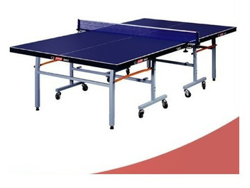斯创体育       正品红双喜：T2023折叠带移动轮乒乓球桌