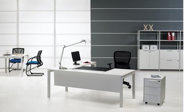 上海办公家具 2013新款老板桌 经理桌 板式白加黑色主管桌 大班台