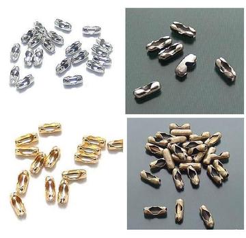 圆珠链接扣 金/银/镍/古青铜/黑色 1.5mm/1元20个 2.4mm/1元15个