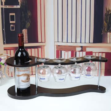 特价欧式木质红酒架 创意实木葡萄酒架子 时尚吊杯架 倒挂酒杯架