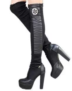 包邮2012新款韩版时尚秋冬保暖踩脚拼皮袜套靴套过膝腿套女式踩套