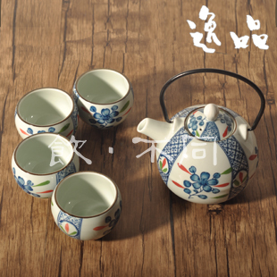 预售日本陶瓷茶具日式茶道和风茶器天球茶壶茶杯釉下手绘套装特价
