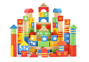 木玩世家宝宝益智玩具积木 智力拼装木质玩具婴儿童玩具100粒特价