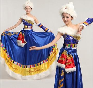 藏族女装舞蹈服饰定做/现代演出服饰/民族藏族舞台表演服装臧族女