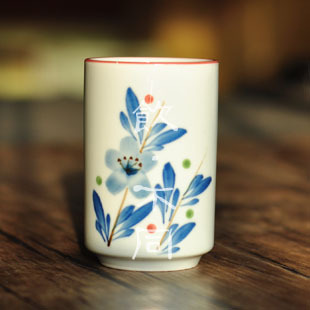 日本陶瓷茶道杯日式大茶杯水杯和风茶具手绘青花中寿司汤吞特价