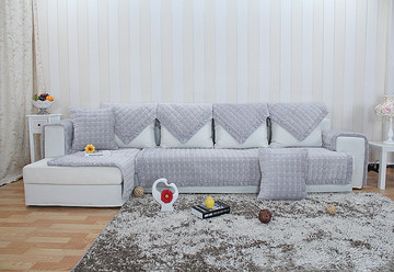 秋冬长毛绒防滑加厚布艺组合沙发垫简约纯色欧式现代真皮沙发坐垫