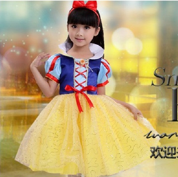 2014新款迪士尼白雪公主裙儿童婚纱礼服女童生日表演裙蓬蓬裙套装