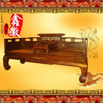老榆木罗汉床炕几新古典沙发明清仿古家具现代新中式实木雕刻家具