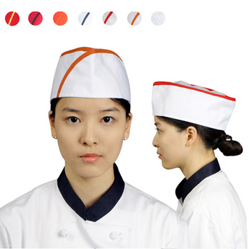 中西餐料理厨师帽 服务员透气卫生帽 日韩版男女工作帽 平顶网帽