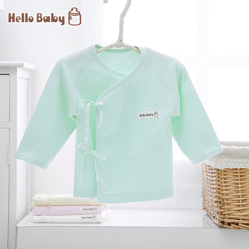 hellobaby婴儿和尚服纯棉宝宝系带上衣服长袖新生儿内衣10005