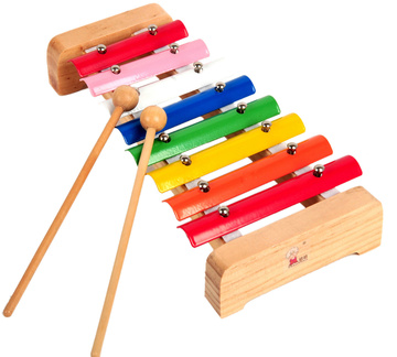 儿童木制音乐玩具 八音片敲琴 益智早教乐器清仓特价