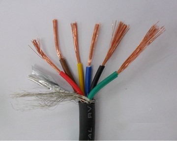 纯铜多股电线电缆线软护套信号控制线0.75平方6芯RVVP6*0.75mm