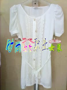 duoyi朵以专柜新款正品时尚短袖衬衫女白衬衫
