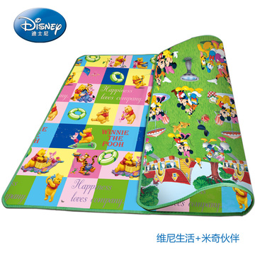迪士尼婴儿爬行垫宝宝爬爬垫单双面学爬垫 野餐防潮地毯超大2.2M