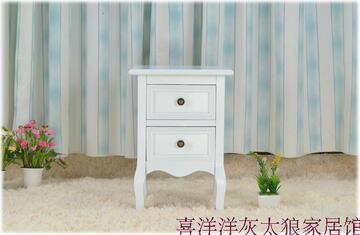 现代简约韩式时尚纯白色床头柜田园实木两抽柜子小巧精致亏本清仓