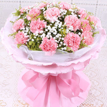 西安鲜花12朵康乃馨鲜花店花束情人节特价母亲老师预订送花上门