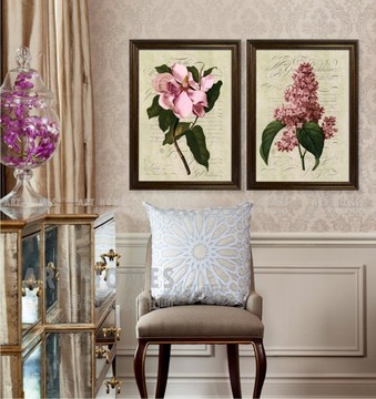 新品5折包邮欧式美式客厅组合花卉装饰画卧室有框挂画餐厅墙画