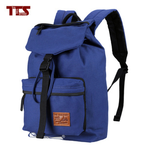潮酷韩版TTS三色个性厚帆布双肩包背包休闲运动旅行包男女书包