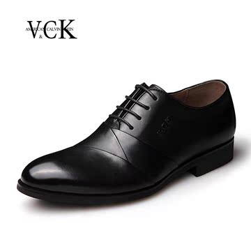 夏季 VCK透气男鞋 商务正装皮鞋尖头休闲鞋男潮流英伦真皮单鞋子