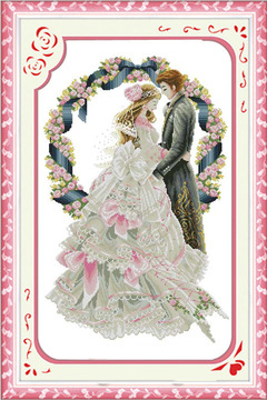 幸福婚礼彩珠全珠绣精准印花十字绣结婚爱情新娘新款婚纱正品包邮