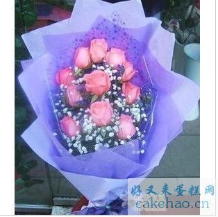 11朵枝粉玫瑰花束 福州鲜花速递 福州鲜花店 情人节情人节鲜花134