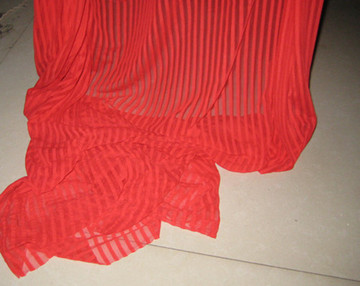 氨纶 高弹性 大红色条纹 布料超柔超垂 弹力 服装面料半米价