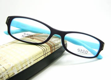 蓝黑色板材带鼻托男女TR90超轻正品眼镜架 眼镜框 高姿92024